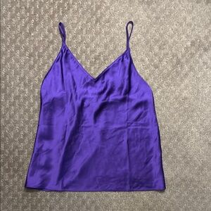 Dark Purple Silk Spaghetti Strap Blouse - Victoria Secret